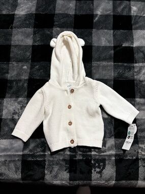 child of mine Cream Knit Hooded Baby Sweater with Ear Detail